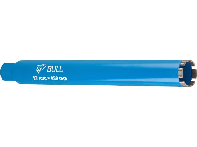 Коронка алмазная d 57мм железобетон BULL, L450мм, микроудар, сухое сверление