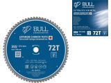Диск пильный 355х25.4 мм 72 зуб. по металлу BULL (твердоспл. японский зуб, холодный рез)