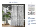 Шторка для ванной (12 колец в комплекте), 180х180 см, Aura, 3D роса, PERFECTO LINEA