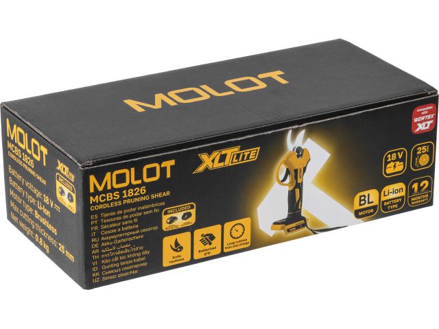 Изображение 7 Секатор аккумуляторный MOLOT MCBS 1826 XLT Lite SET 1