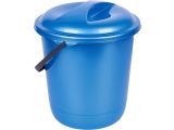 Ведро пластмассовое с крышкой, 7 л, Rock`n`Roll, индиго, Spin&amp;Clean