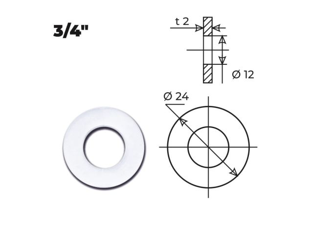 Изображение 1 Прокладка прозрачная уплотнительная 3/4" (5 шт.), AV Engineering