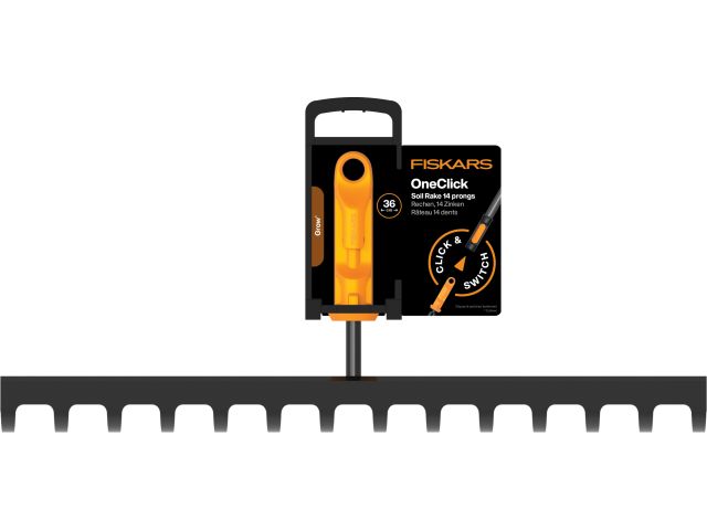 Изображение 3 Грабли мет. для грунта 14 зубьев OneClick FISKARS