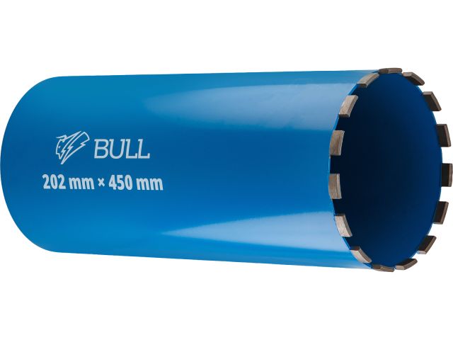 Коронка алмазная d 202мм железобетон BULL, L450мм, мокрое сверление