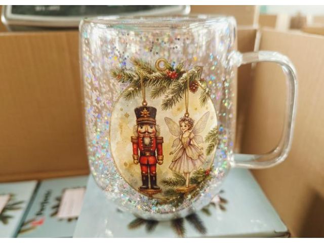 Изображение 1 Кружка стеклянная с двойными стенками, 380 мл, серия SNOW BALLET-2, PERFECTO LINEA