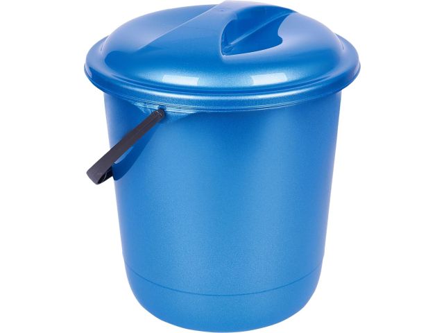 Изображение 1 Ведро пластмассовое с крышкой, 12 л, Rock`n`Roll, индиго, Spin&amp;Clean