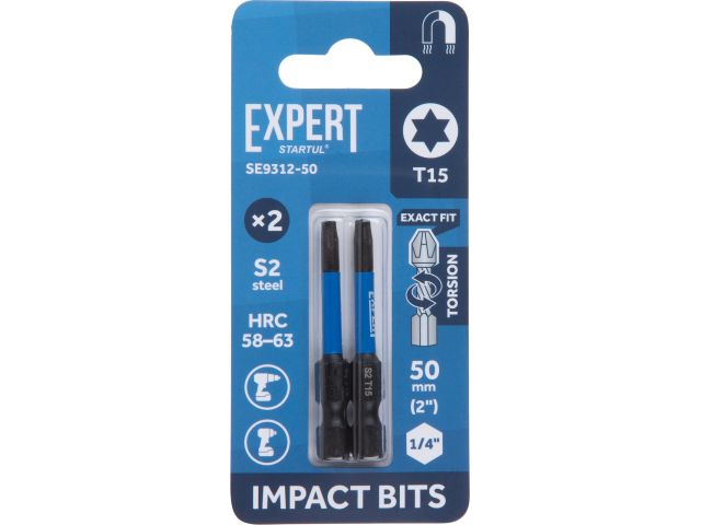 Изображение 1 Насадка ударная T15 50мм 2шт EXPERT STARTUL (SE9312-50)