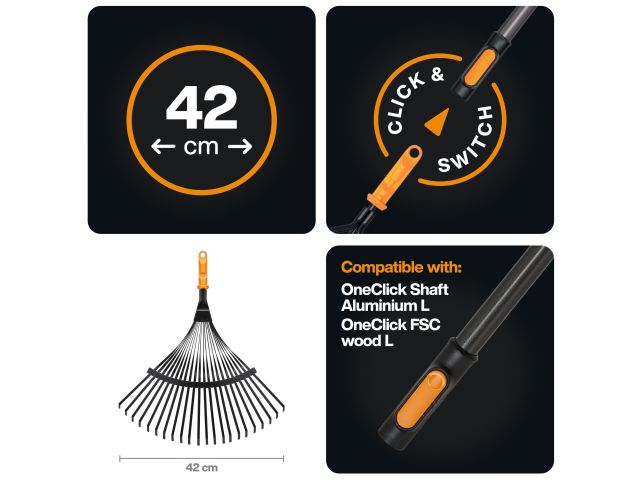 Изображение 4 Грабли веерные мет. для листьев OneClick FISKARS