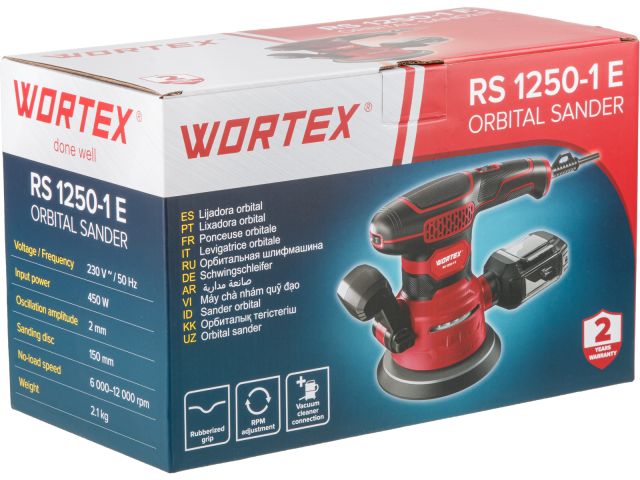 Изображение 11 Эксцентриковая шлифмашина WORTEX RS 1250-1 E в кор. 450 Вт, 150 мм, 6000-12000 об/мин
