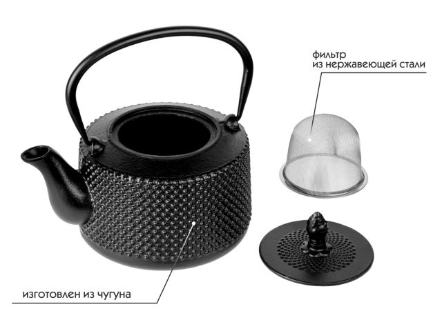 Изображение 5 Чайник заварочный чугунный, 1000 мл., PERFECTO LINEA