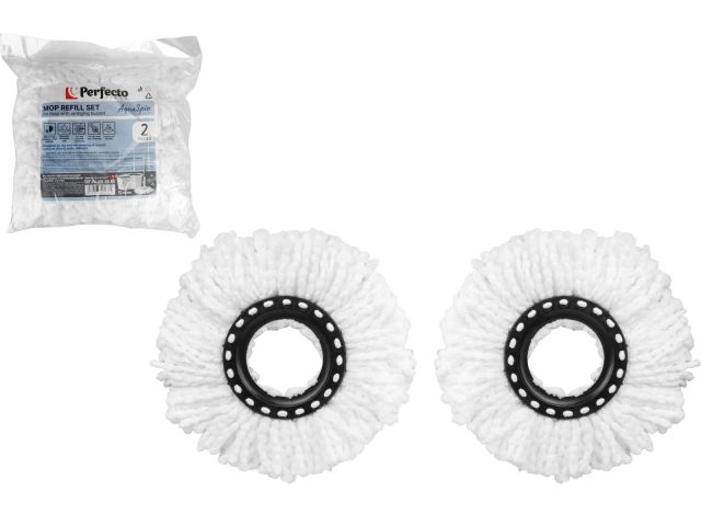 Изображение 2 Набор сменных насадок для швабры с отжимным ведром AquaSpin, 2 шт., PERFECTO LINEA