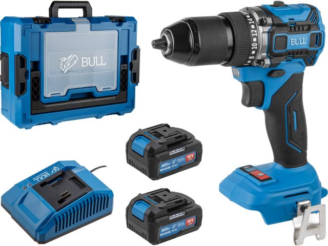 Изображение 2 Аккум. дрель-шуруповерт BULL SR 1807 R-series Xcase XLTpro БЕСЩЕТ., 18 В, 60 Н*м, 2х4 А*ч, з/у 4 А