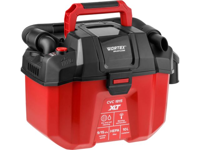 Изображение 2 Аккум. пылесос WORTEX CVC 1815 в кор. XLT SET БЕСЩЁТ., 18 В, 9-15 кПа, 10 л, строительный