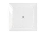 Выключатель 2 клав. (cкрытый, 10А) со световой индикацией, белый, Стиль, BYLECTRICA