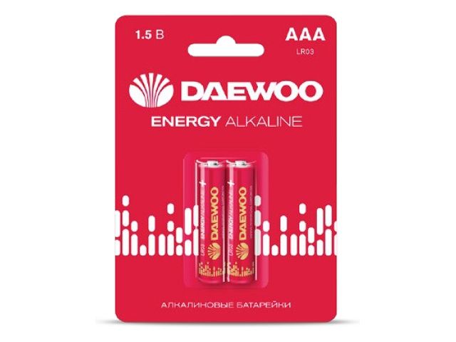 Батарейка AAA LR03 1,5V alkaline BL-2шт DAEWOO ENERGY