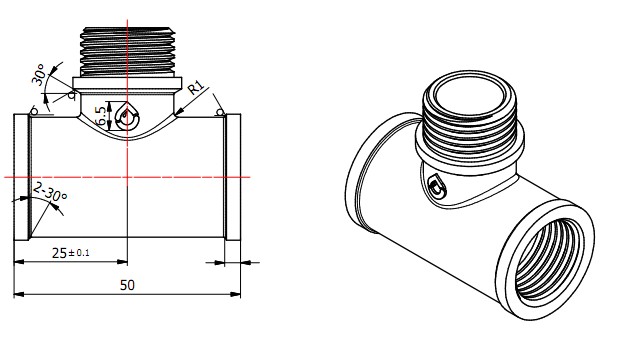Тройник 1/2" вн.-нар.-вн., AV Engineering (инд. упак.) - Садовая ...