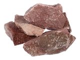 Камень Кварцит малиновый, колотый, в коробке по 20 кг, "Банные штучки"