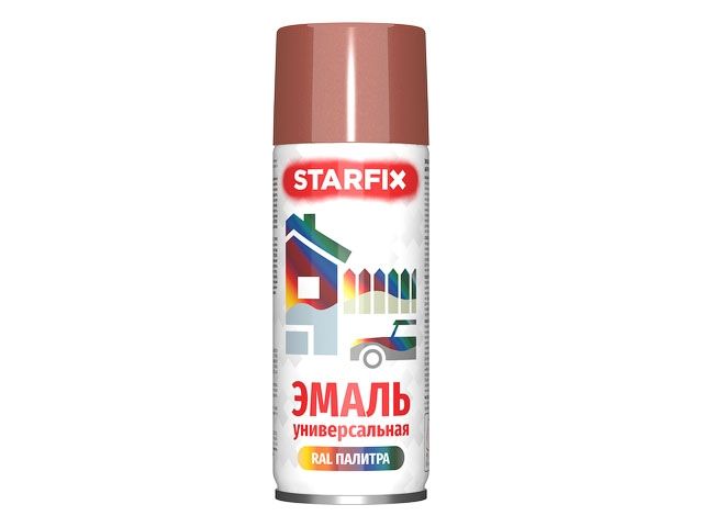 Краска-эмаль аэроз. универсальная медный металлик STARFIX 520мл (8029)