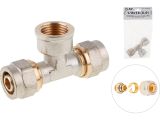 Тройник 16(2.0) х 1/2&quot; вн. х 16(2.0) для труб PEX, AV Engineering (инд. упак.)