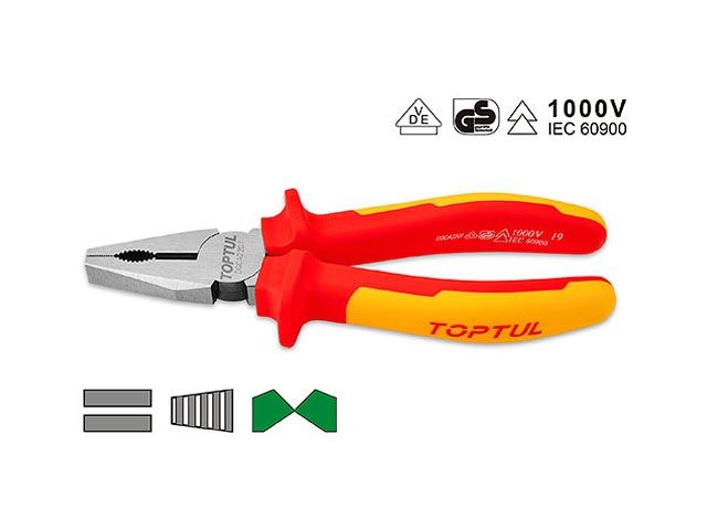 Плоскогубцы 150мм диэлектрические 1000V TOPTUL (DGCA2206)