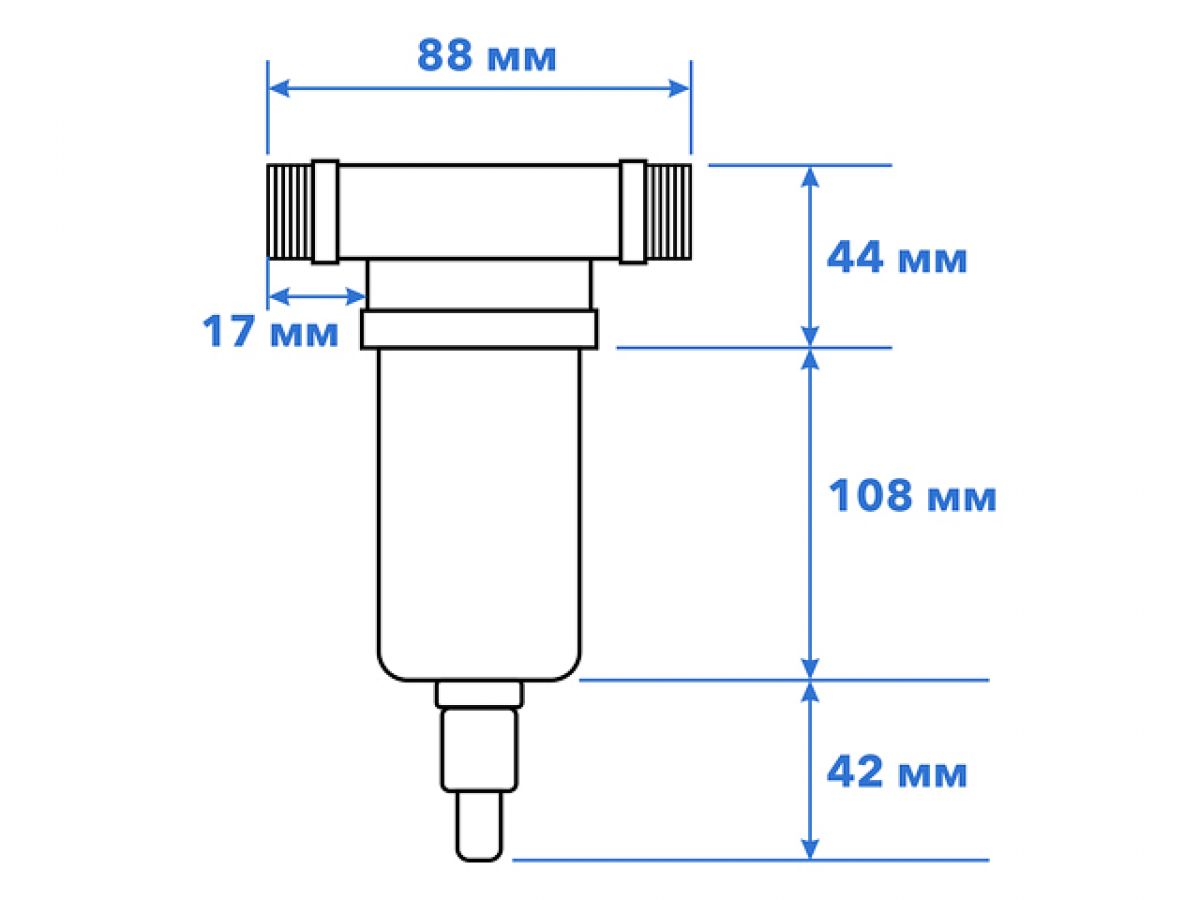 Фильтр самоочищающийся 1/2" нар., 100 микрон, AV Engineering (инд. упак ...