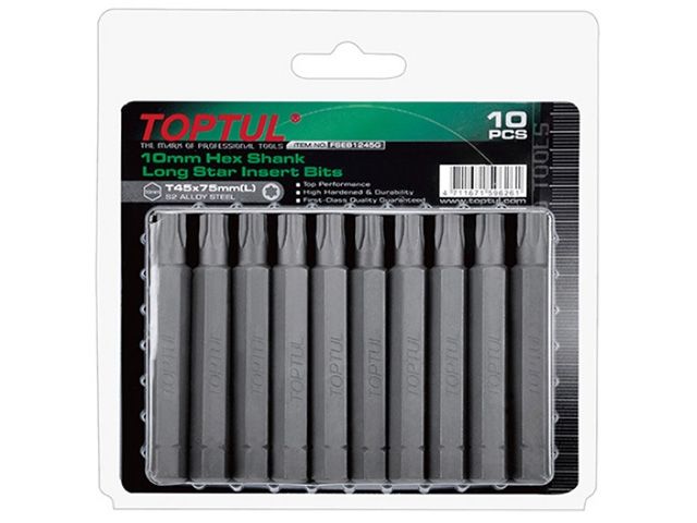 Насадка TORX T27 75мм LONG 10шт блистер TOPTUL (FSEB1227G)