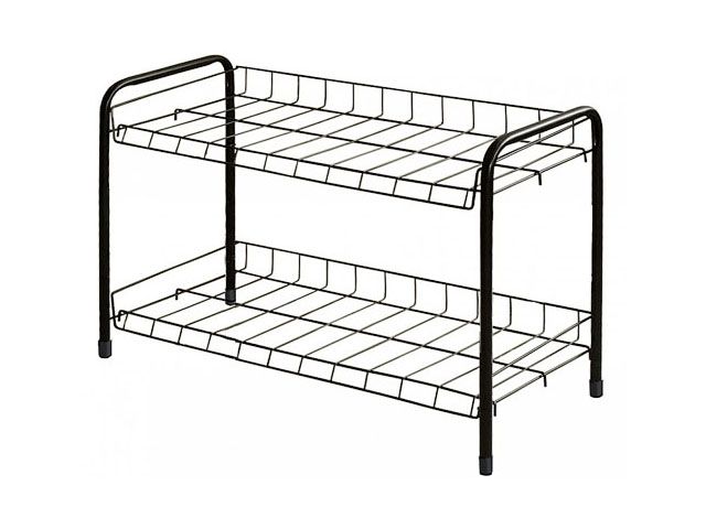 Изображение 1 Этажерка для обуви 2-х секционная, 660х280х440 мм, черный, NIKA