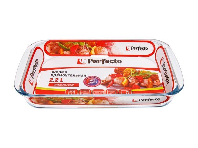 Изображение 2 Форма из жаропрочного стекла, 2.2 л, прямоугольная, 345х207х52 мм, PERFECTO LINEA