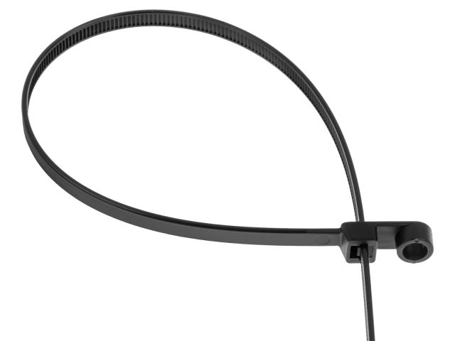 Хомут-стяжка с монтажным отверстием 3.6х150 мм черный (100 шт в уп.) STARFIX