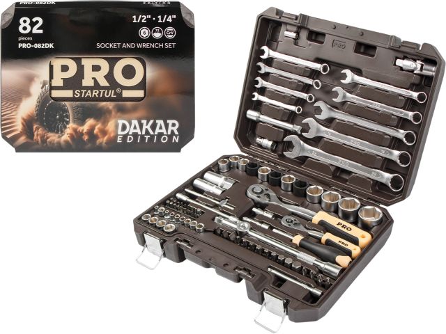Набор головок и ключей 82пр. 1/4&quot;,1/2&quot; PRO STARTUL DAKAR (PRO-082DK)