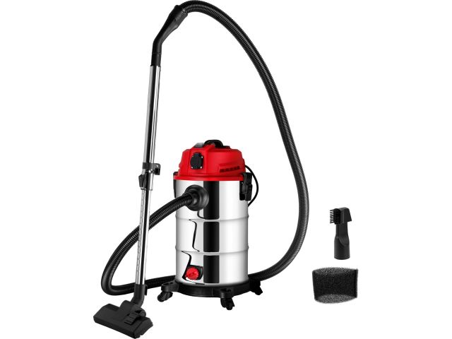 Пылесос строительный WORTEX VC 3014 WS 1200 Вт, 30 л, провод 4.5 м, шланг 2 м