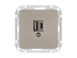 Розетка с двумя USB-разъемами (узел, скрытая) песочная, Astrum BYLECTRICA