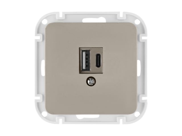 Розетка с двумя USB-разъемами (узел, скрытая) песочная, Astrum BYLECTRICA