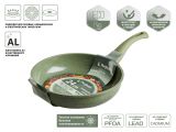 Сковорода ф 24х5.5 см, алюм., антиприг. покр., серия Cook&amp;Fun, природный зелёный, PERFECTO LINEA