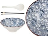 Смотреть изображение 3 Миска керамическая с ложкой и палочками для еды, серия RAMEN, wave, PERFECTO LINEA