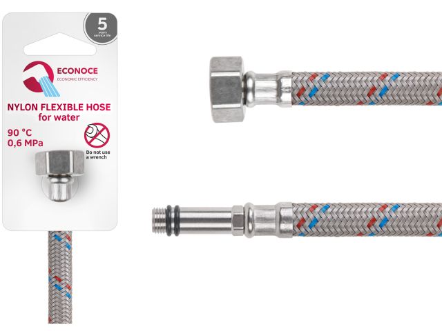 Подводка гибкая, Nylon, иголка м10 длинная - гайка 1/2&quot; 50 см ECONOCE