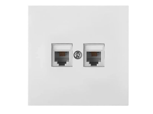 Розетка 2-ая компьютерная (скрытая) белая, Carre, BYLECTRICA