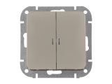 Выключатель 2 клав. (cкрытый, 10А) со световой индикацией песочный, Astrum, BYLECTRICA