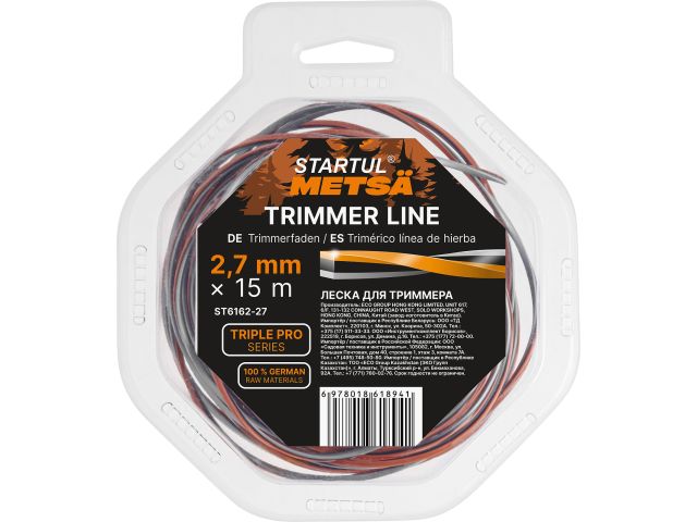 Леска ф 2.7 мм х 15 м витой квадрат сеч. TRIPLE PRO STARTUL METSA