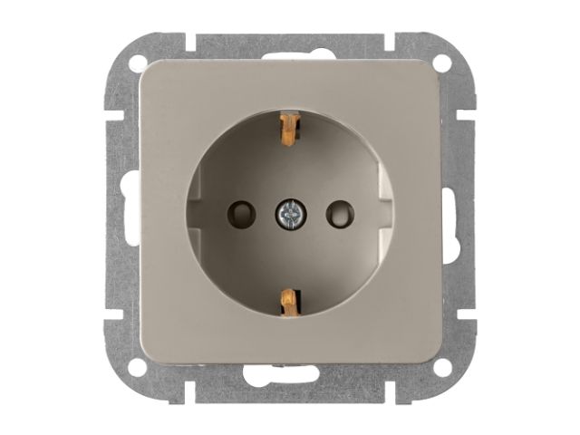Розетка 1-ая (скрытая, с/з) песочная, Astrum, BYLECTRICA
