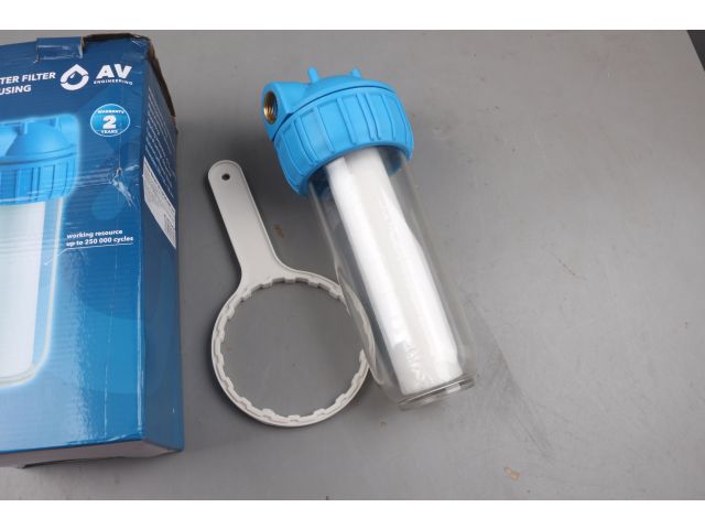 Изображение 2 Колба фильтр 10" с прозр. корп. 3/4", AV Engineering уцененный (0053348416)