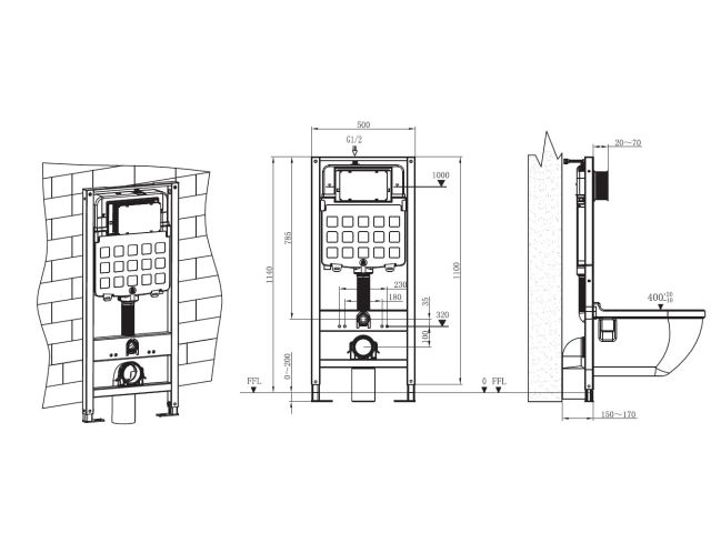 Изображение 4 Инсталляционный сет 3 в 1 с кнопкой 303, AV Engineering