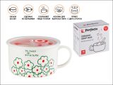 Кружка для супа с крышкой с паровыпуском, 850 мл, керамическая, FLORALS-1, PERFECTO LINEA