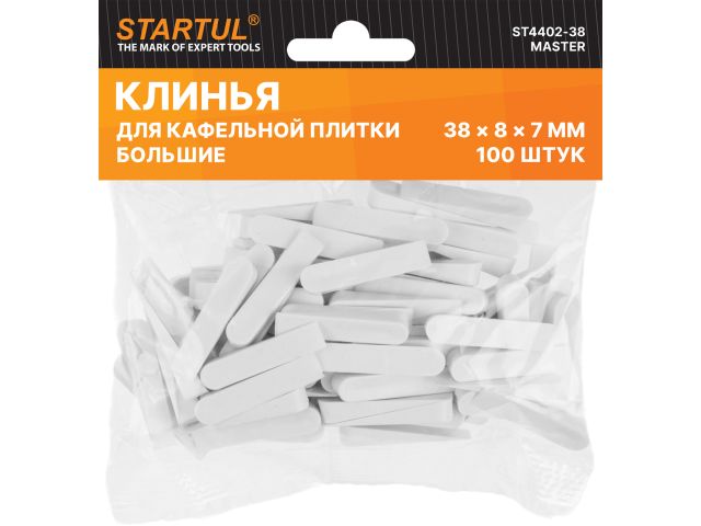 Клин д/каф. плитки большой 38х8х7мм 100шт STARTUL MASTER (ST4402-38)