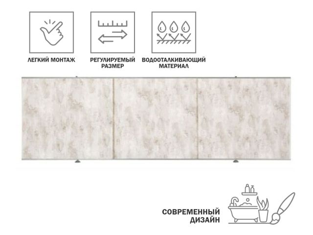 Экран под ванну 1,7 м, пионовая нежность, PERFECTO LINEA