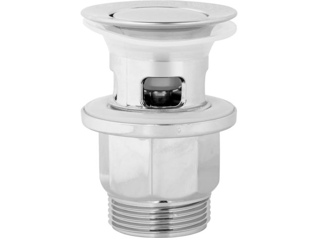 Выпуск для умывальника click/clack, малая крышка с переливом, хром, 1 1/4&quot;, AV Engineering