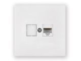 Розетка 1-ая телефонная (скрытая) белая, Carre, BYLECTRICA