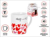 Кружка керамическая, в кор., 350 мл., LOVE HEARTS-2, PERFECTO LINEA