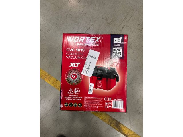 Изображение 1 Аккум. пылесос WORTEX CVC 1815 в кор. ALL1 XLT SOLO БЕСЩЁТ., 18 В, 9-15 кПа, 10 л, строительный уц