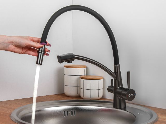 Изображение 5 Смеситель для кухни (Lt) D35, серия LUX графит AV Engineering